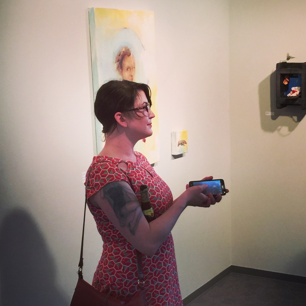 Emily Brandehoff at the Blake in the Heartland exhibit reception.