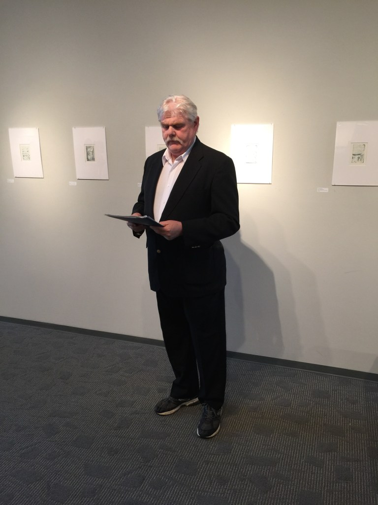 Robert McFate at the Blake in the Heartland exhibit reception.