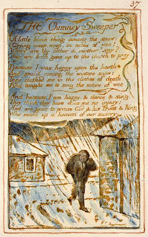 William Blake's original, "The Chimney Sweeper" (Experience) from The Songs of Innocence and of Experience, copy AA.