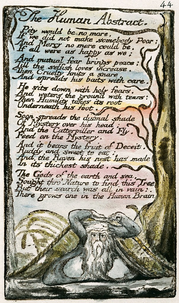 William Blake's original, "The Human Abstract," Copy L.