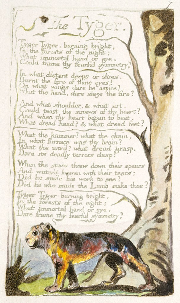 William Blake's original, "The Tyger," Copy B